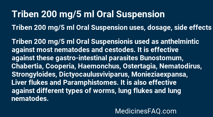 Triben 200 mg/5 ml Oral Suspension