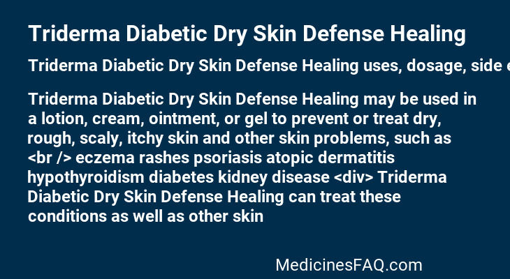 Triderma Diabetic Dry Skin Defense Healing