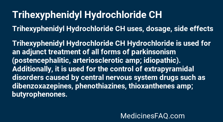 Trihexyphenidyl Hydrochloride CH