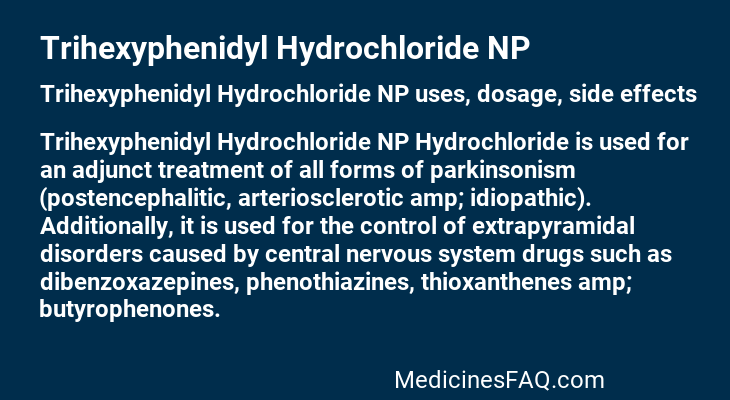 Trihexyphenidyl Hydrochloride NP