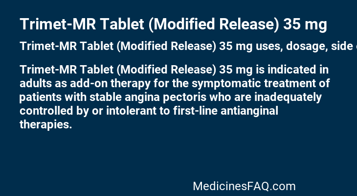 Trimet-MR Tablet (Modified Release) 35 mg