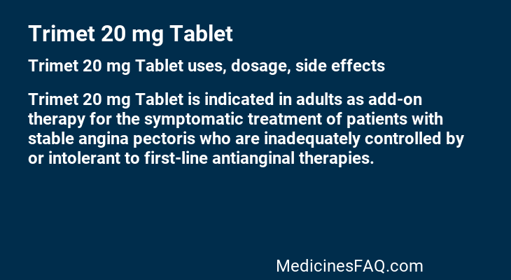 Trimet 20 mg Tablet