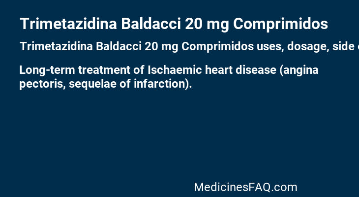 Trimetazidina Baldacci 20 mg Comprimidos