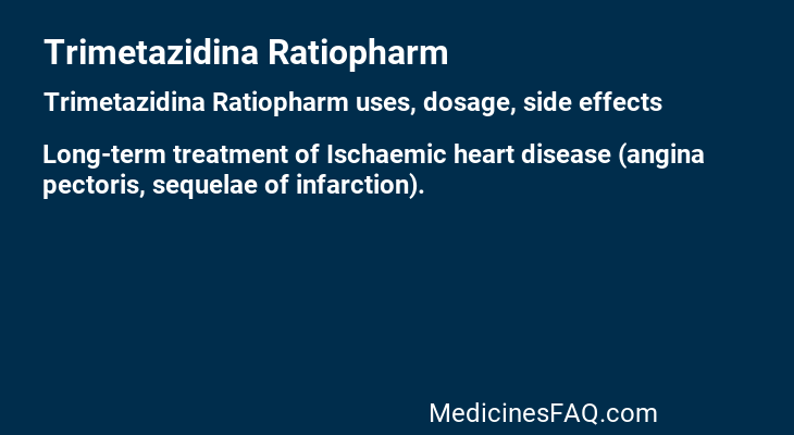 Trimetazidina Ratiopharm