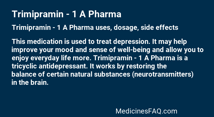 Trimipramin - 1 A Pharma