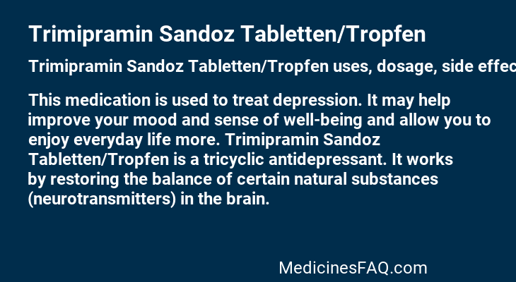Trimipramin Sandoz Tabletten/Tropfen
