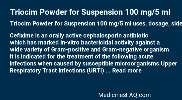 Triocim Powder for Suspension 100 mg/5 ml