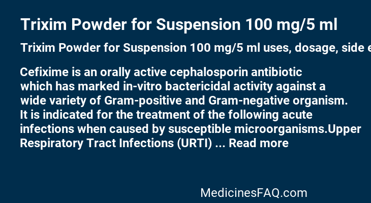 Trixim Powder for Suspension 100 mg/5 ml