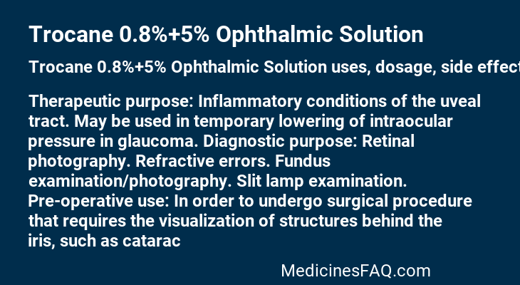 Trocane 0.8%+5% Ophthalmic Solution