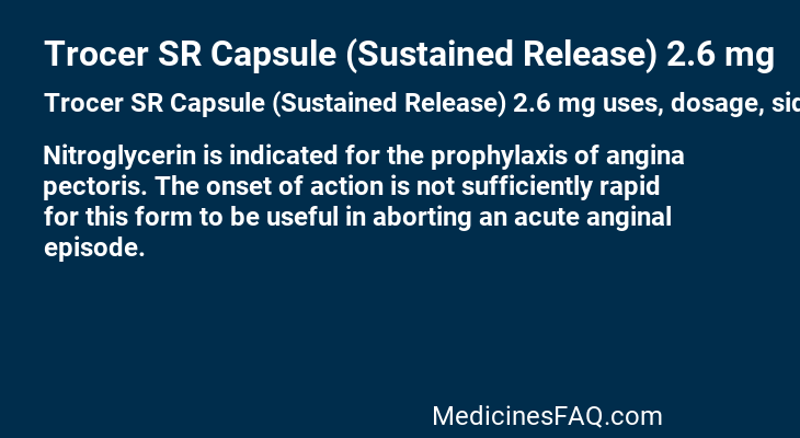 Trocer SR Capsule (Sustained Release) 2.6 mg