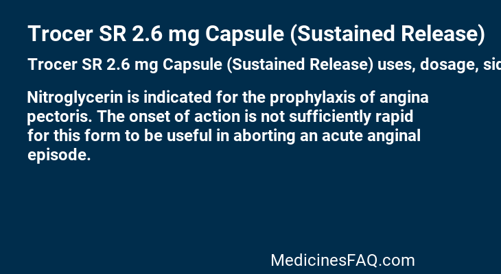 Trocer SR 2.6 mg Capsule (Sustained Release)