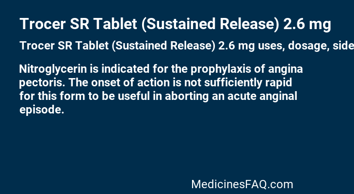 Trocer SR Tablet (Sustained Release) 2.6 mg
