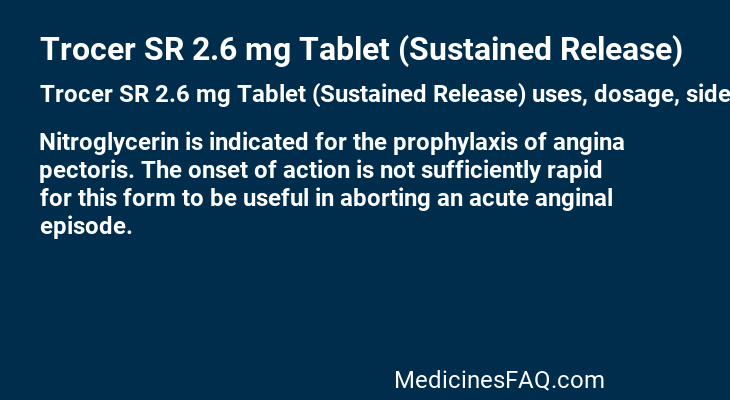 Trocer SR 2.6 mg Tablet (Sustained Release)