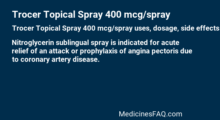 Trocer Topical Spray 400 mcg/spray