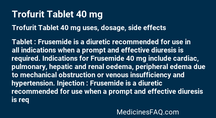 Trofurit Tablet 40 mg