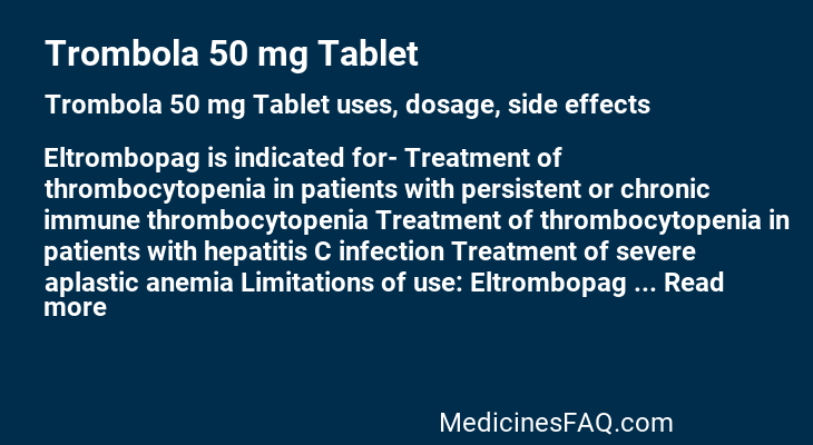 Trombola 50 mg Tablet