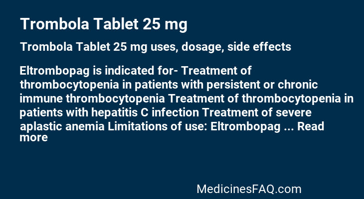 Trombola Tablet 25 mg