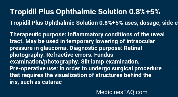 Tropidil Plus Ophthalmic Solution 0.8%+5%