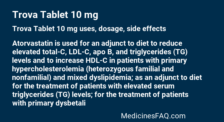 Trova Tablet 10 mg