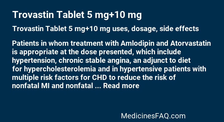 Trovastin Tablet 5 mg+10 mg