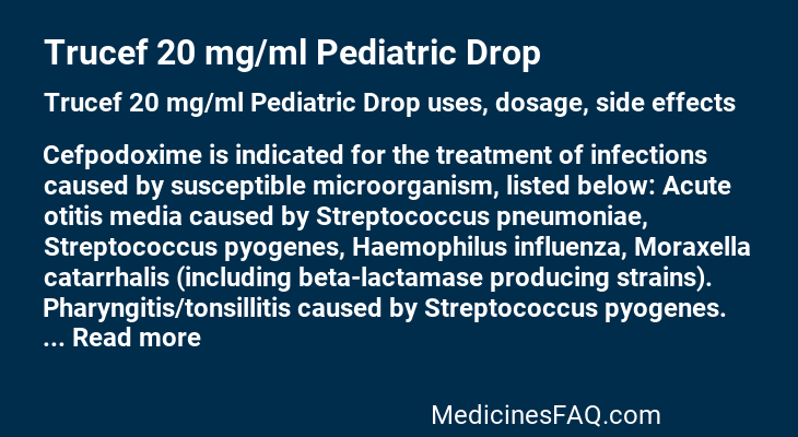 Trucef 20 mg/ml Pediatric Drop