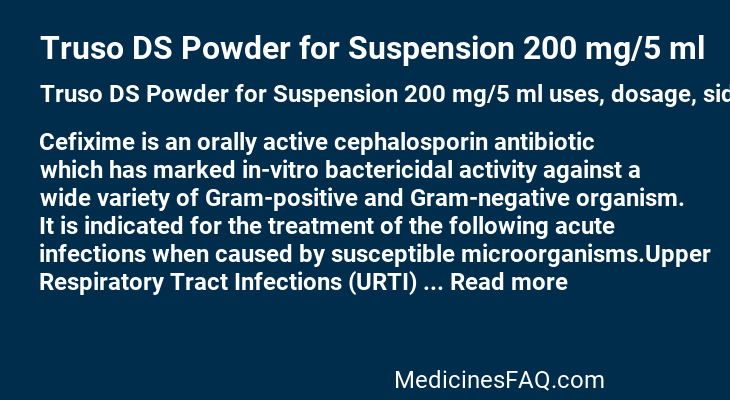 Truso DS Powder for Suspension 200 mg/5 ml