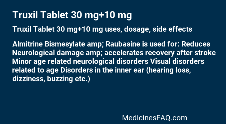 Truxil Tablet 30 mg+10 mg