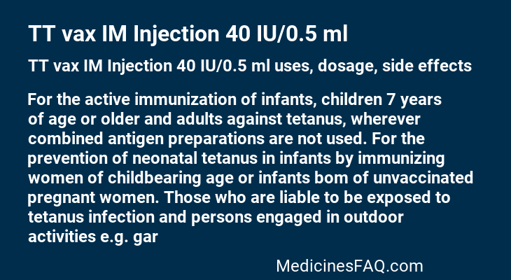 TT vax IM Injection 40 IU/0.5 ml