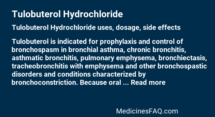 Tulobuterol Hydrochloride