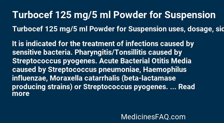 Turbocef 125 mg/5 ml Powder for Suspension