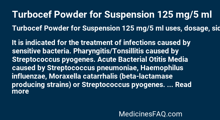 Turbocef Powder for Suspension 125 mg/5 ml