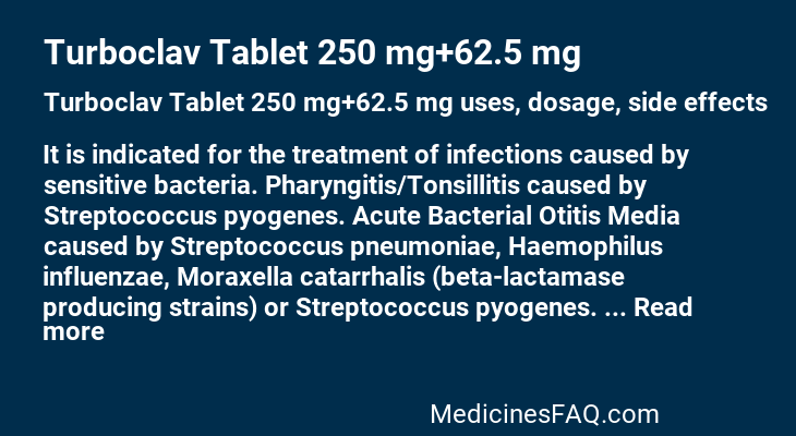 Turboclav Tablet 250 mg+62.5 mg