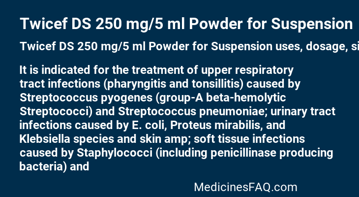 Twicef DS 250 mg/5 ml Powder for Suspension