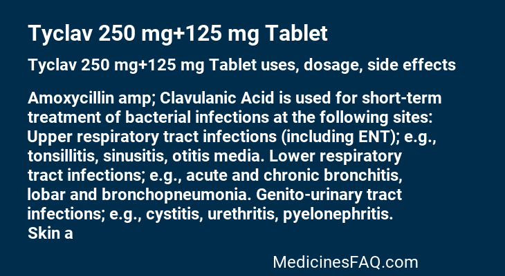 Tyclav 250 mg+125 mg Tablet