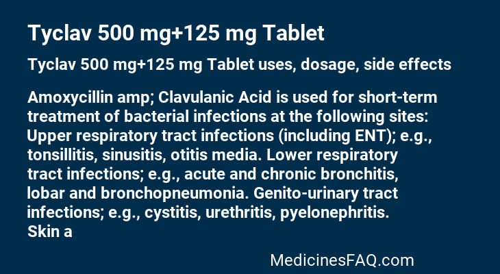 Tyclav 500 mg+125 mg Tablet