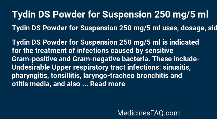 Tydin DS Powder for Suspension 250 mg/5 ml