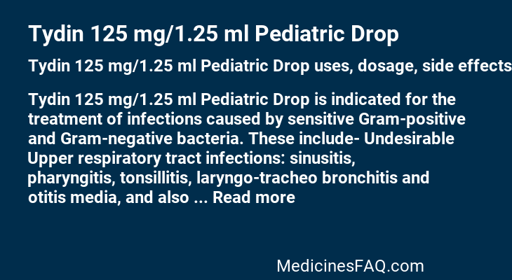 Tydin 125 mg/1.25 ml Pediatric Drop