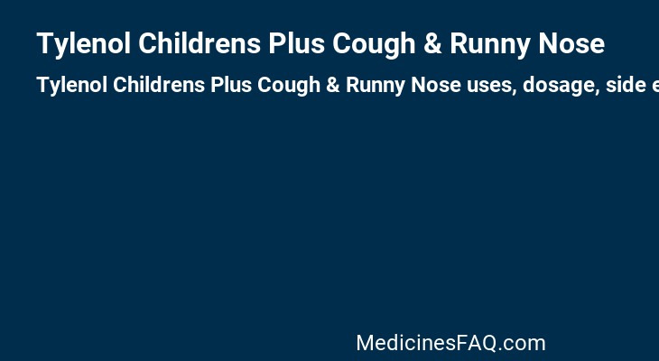 Tylenol Childrens Plus Cough & Runny Nose