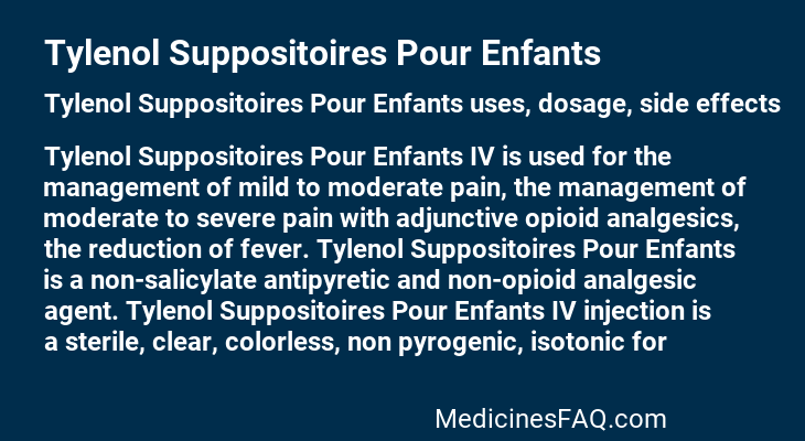 Tylenol Suppositoires Pour Enfants