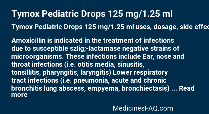 Tymox Pediatric Drops 125 mg/1.25 ml