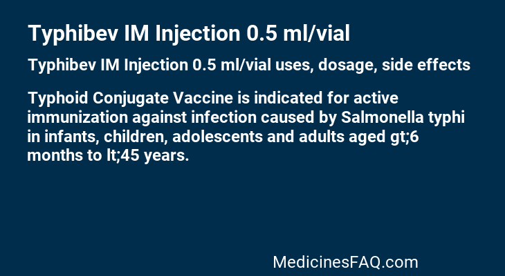 Typhibev IM Injection 0.5 ml/vial