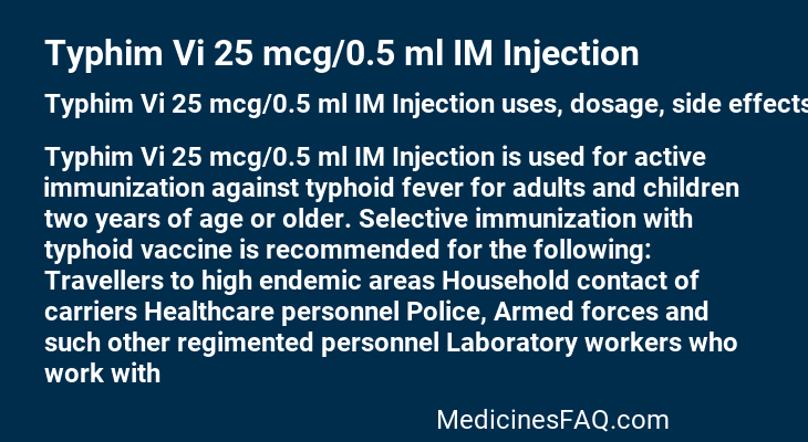 Typhim Vi 25 mcg/0.5 ml IM Injection