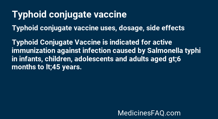 Typhoid conjugate vaccine