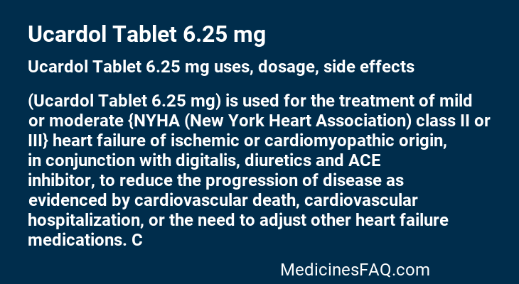 Ucardol Tablet 6.25 mg