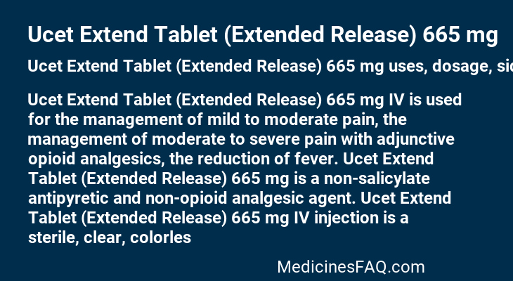 Ucet Extend Tablet (Extended Release) 665 mg