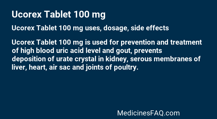 Ucorex Tablet 100 mg