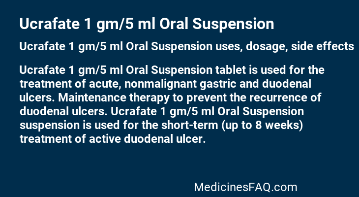 Ucrafate 1 gm/5 ml Oral Suspension