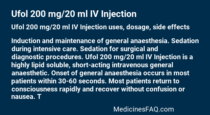 Ufol 200 mg/20 ml IV Injection