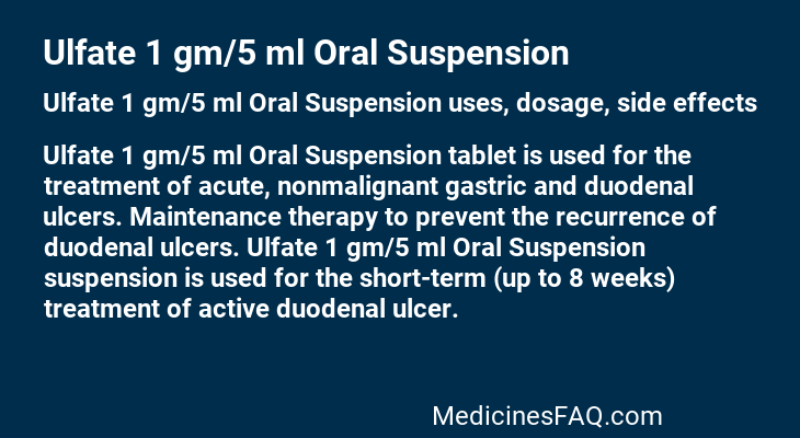 Ulfate 1 gm/5 ml Oral Suspension