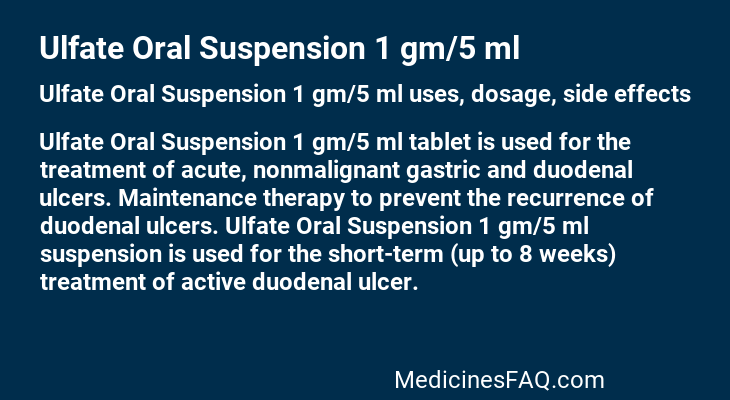 Ulfate Oral Suspension 1 gm/5 ml